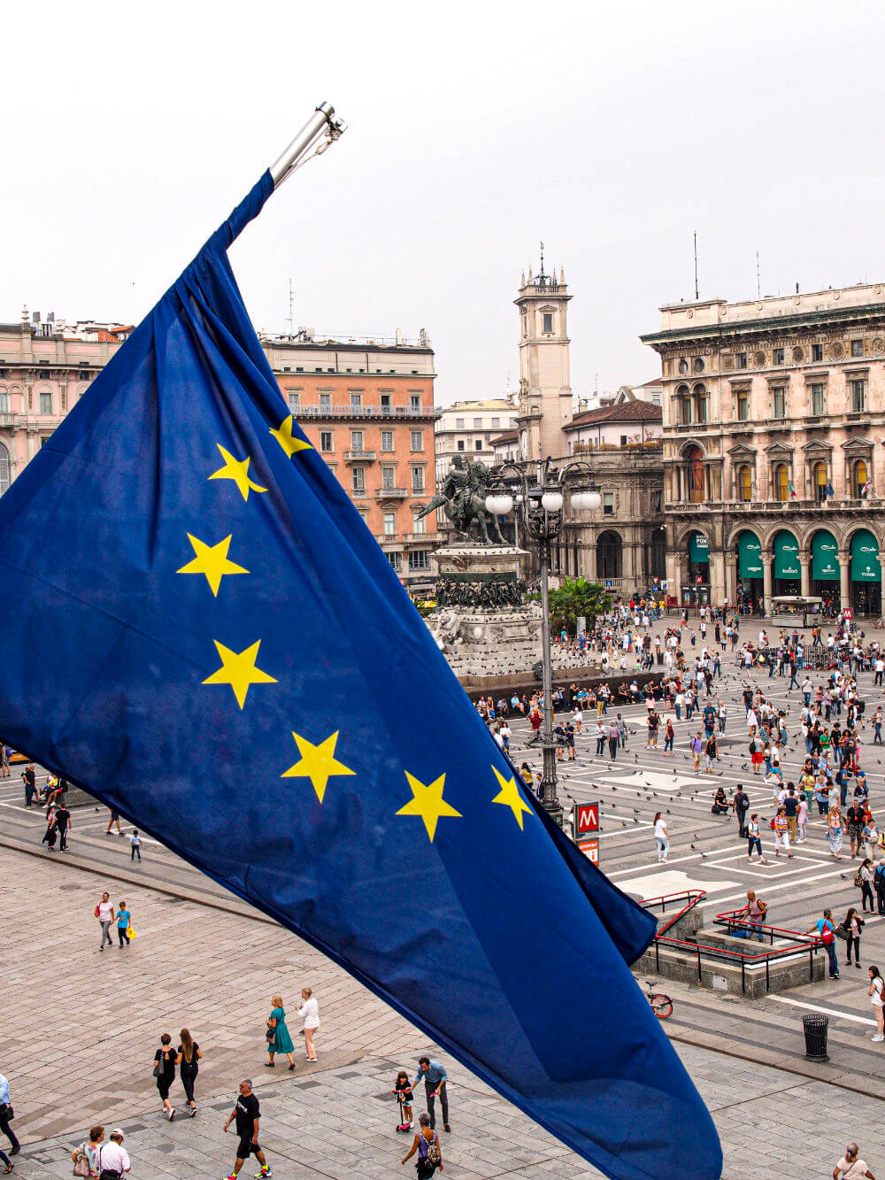 Milan with EU flag