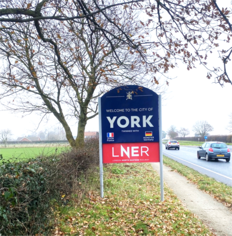 one of the news welcome to York signs