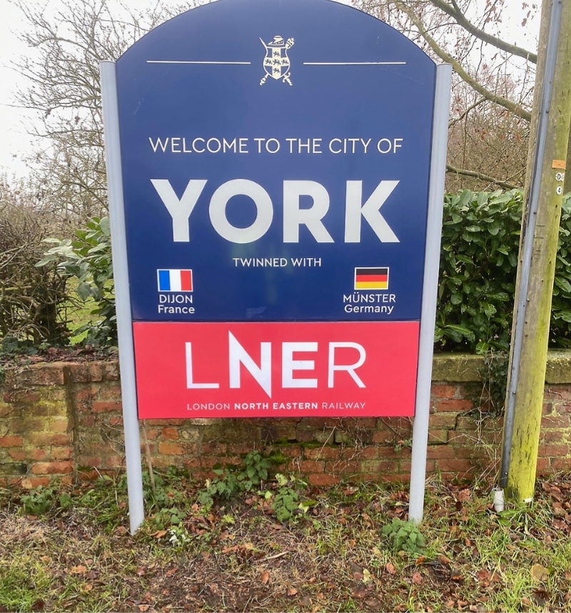 one of the news welcome to York signs