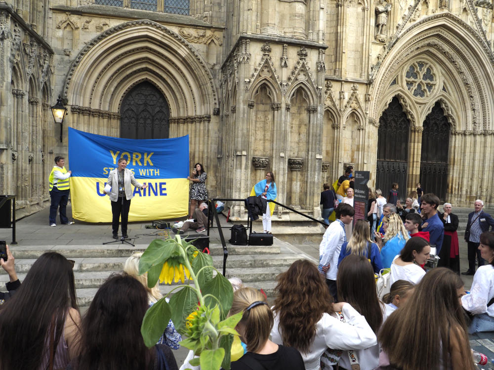 view of crowd during Ukraine day celebratoin in York