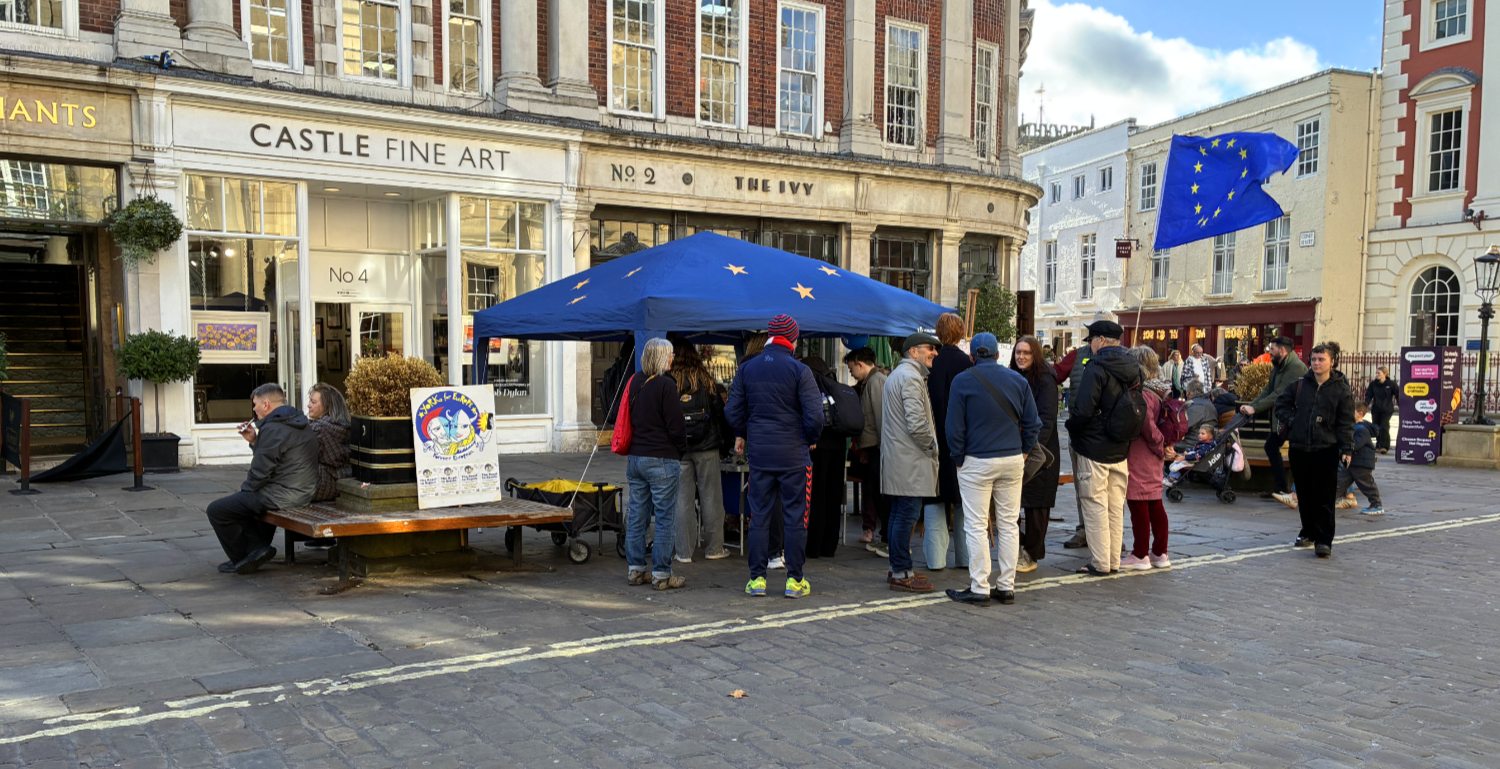 snap of the street stall in st Helens square
